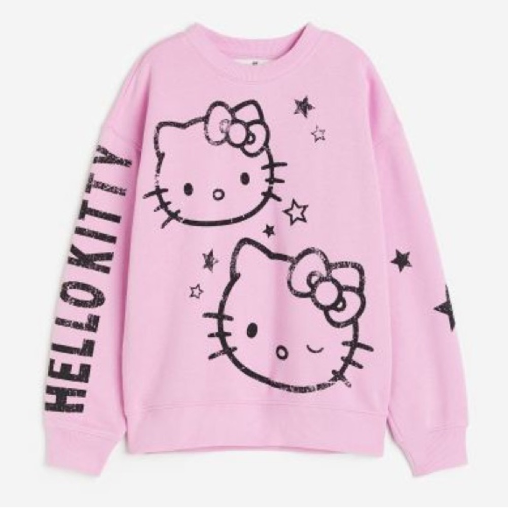 NWOT H&M x Hello Kitty Oversized Sweatshirt, Pink